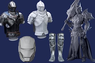 create 3d cosplay armor knight costume full armor set model for 3d printing