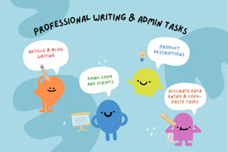 write articles, promote products, create emails, and do data entry tasks