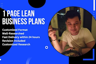 create 1 page simple business plans