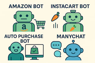build custom instacart, uber, amazon, doordash, and auto purchase bots