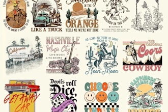 draw outdoors vintage illustration logo design for you