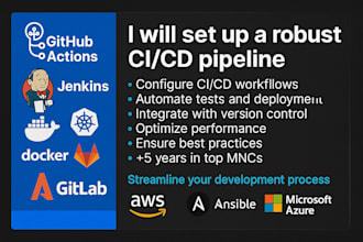 set up a robust cicd pipeline using github actions, jenkins, or gitlab