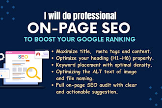 do on page SEO to boost your website ranking and organic traffic