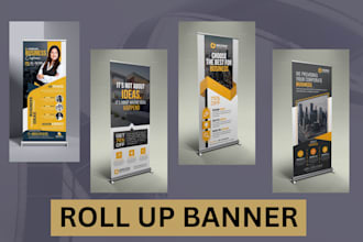 design high resolution billboard, rollup banner, and signage layouts