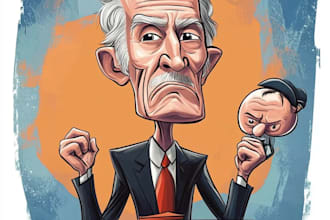 make stylized political caricature illustration cartoon