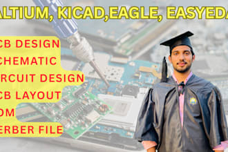 do pcb design, layout, schematics, 3d model bom included