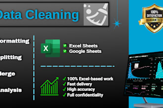 clean, format, merge, split excel data