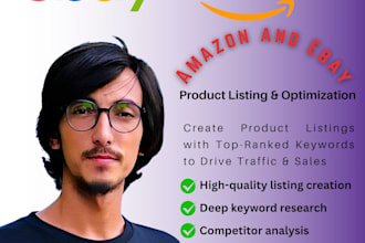 product listing with top keywords for ebay and amazon