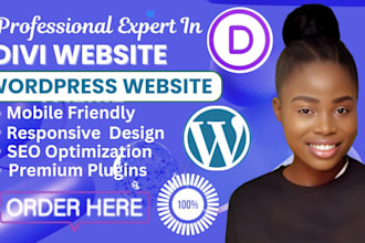 build wordpress website, divi website using dive theme, divi website builder
