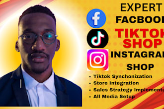 set up your facebook shop, instagram shop, and tiktok shop, fix meta pixe