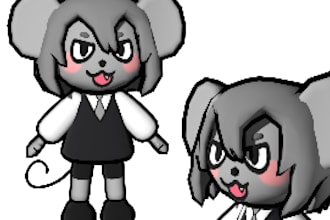 make lowpoly 3d characters in n64 psx pixelated style