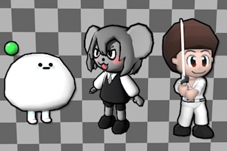 make lowpoly 3d characters in n64, psx pixelated retro style