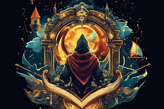 create a custom fantasy, rpg, sci fi animated game logo