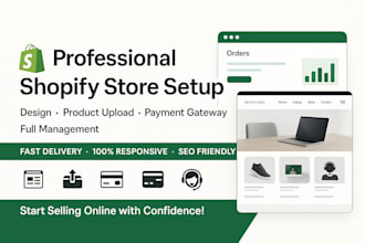 build and manage your shopify store with product and payment gateway setup