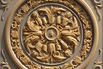 do 3d bas relief 3d wall art 3d medallion 3d coin 3d character model