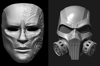 sculpt 3d mask, wearable cosplay mask kabuki mask kitsune mask japanese oni mask