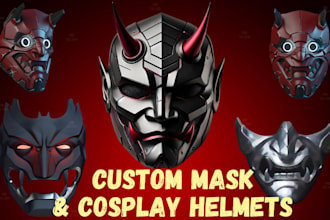 sculpt 3d mask, cosplay armour, halloween mask, game assets design stl files