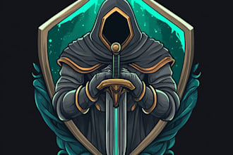 draw a fantasy, rpg, sci fi, medieval game logo