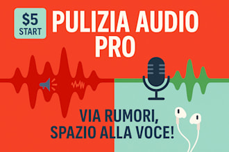 clean background noise and fix your italian audio