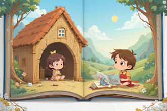 illustrate cartoon story book for children