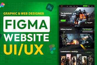 do modern figma ui ux design, template, mockup in figma, website ui ux