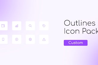 design clean outline icons for apps, websites, and more