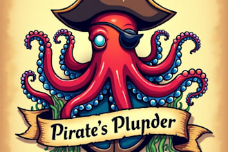 design high quality pirate octopus logo with fastest delivery