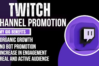 organic twitch channel promotion, video promotion to boost live viewers