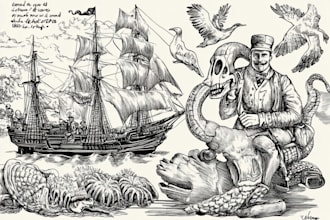 create stylized black and white illustrations for teenage
