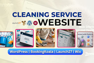 build office house cleaning service website, booking koala site launch27 zenmaid