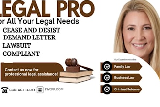 be your USA civil lawyer for lawsuit, complaint, motion, petitions, legal letter