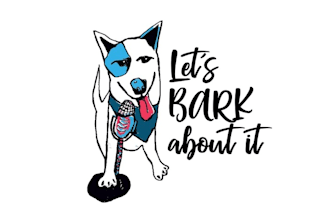 design animals dog walking and bark logo