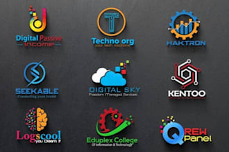 create an eye catching colorful 3d abstract logo