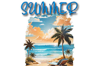 design tropical  summer  back print t shirt