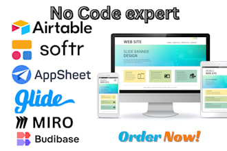 design airtable, adalo, softr, client portal, glide, supabase, miro, budibase