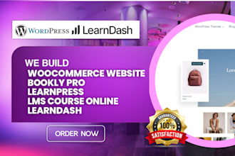 build wordpress woocommerce bookly pro learndash learnpress lms online course