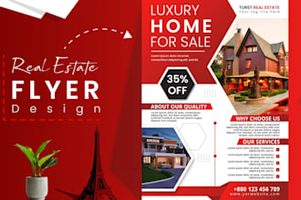 real estate flyer design, real estate postcard,  marketing brochure, booklet