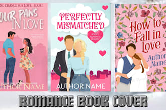 illustrate romance book cover, fantasy, dark, scifi and contemporary book cover
