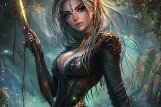 design a dnd character art, fantasy concept art and oc