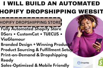 build automated shopify store with customcat tuecus dsers brandssync viaglamour
