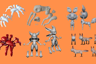 sculpt 3d articulated model, 3d bjd, 3d toy, 3d toy, flexi model for 3d printing