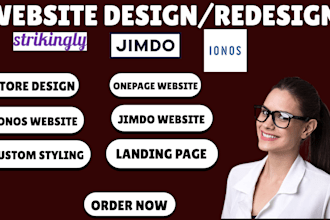 design redesign onepage website strikingly website jimdo website ionos website