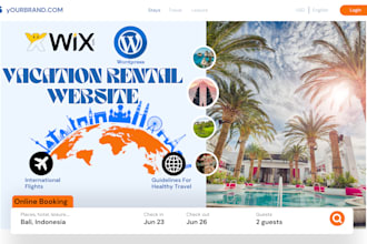 design wix vacation rental website online booking website vacation website