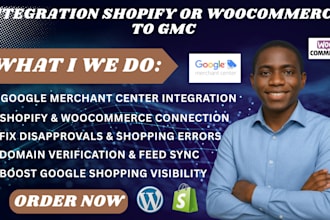 connect domain shopify or woocommerce to your google merchant center integration