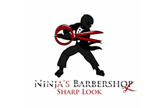 design awesome professional barber ninja logo