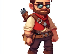 draw 2d game character illustration