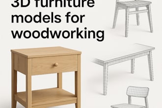 create a detailed 3d model of your custom furniture for woodworking