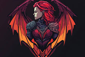create unique fantasy cyberpunk horror logo for games