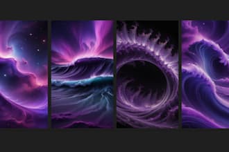 sent you a set of 4 beautiful purple cosmic wallpapers for your phone