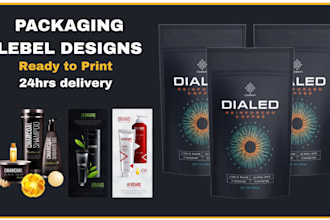 design premium product packaging label design mailer box pouch bag in 24hrs